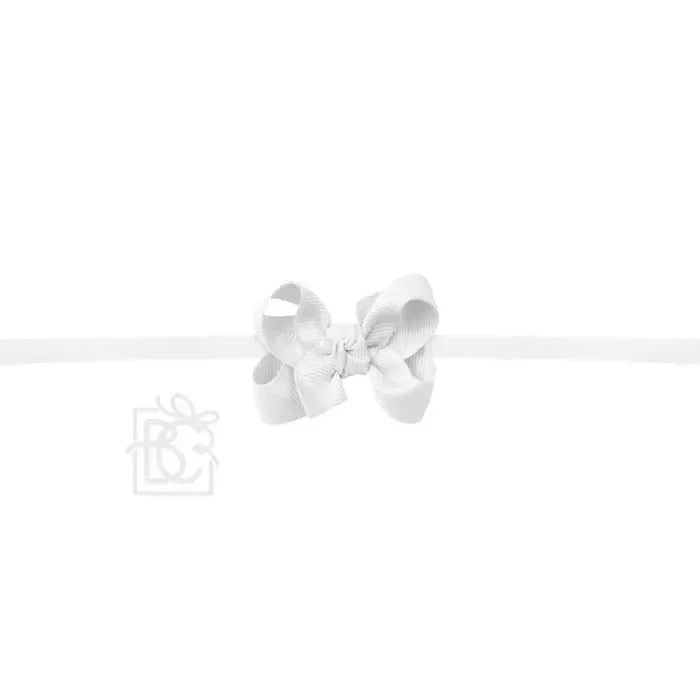 BC 2" White Grosgrain Bow Headband