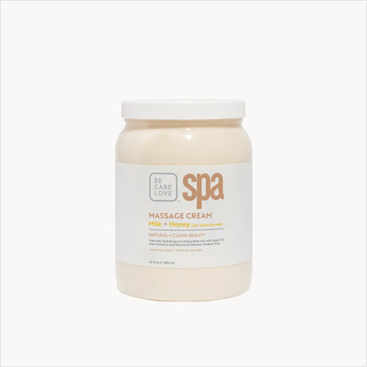 BCL Organic Spa Pedicure Massage Cream Half Gallon (64oz) - Milk + Honey w/ White Chocolate