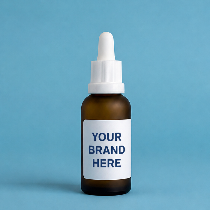 30 mL Frosted Amber Glass Bottle / Custom Brand (MOQ 10)