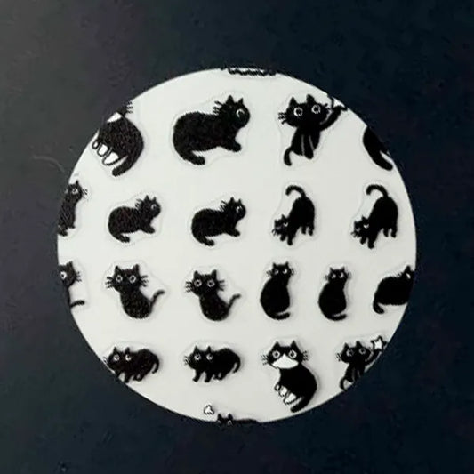Black Cats nail art decals, product shot