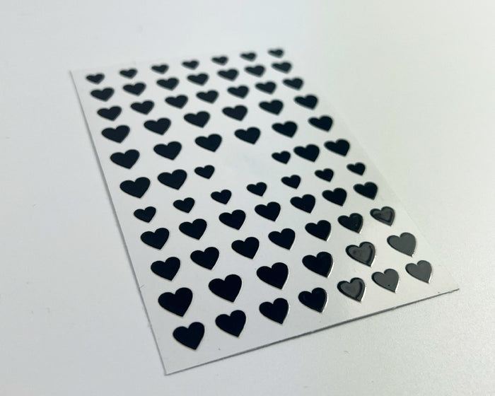 Black Hearts Nail Art Decals