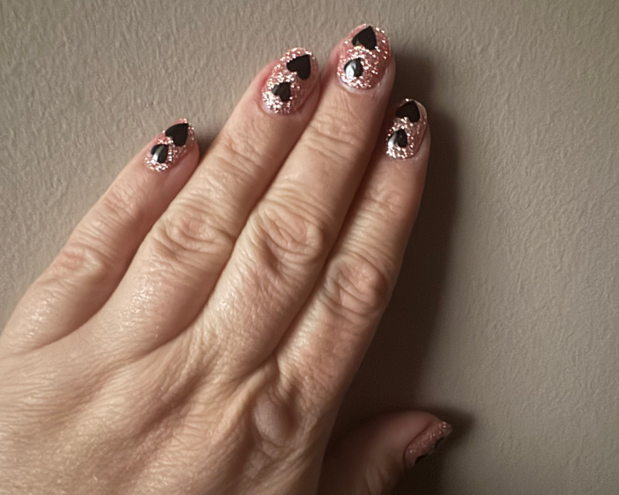 Black Hearts Nail Art Decals