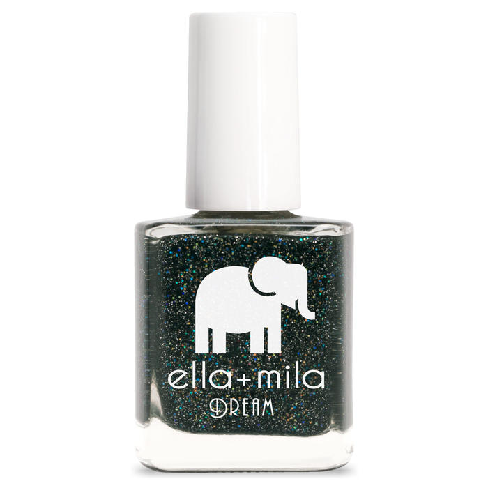 Black Magic black tint with colorful matte glitter nail polish bottle – ella+mila