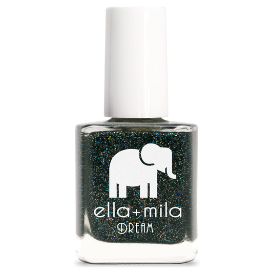 Black Magic black tint with colorful matte glitter nail polish bottle – ella+mila