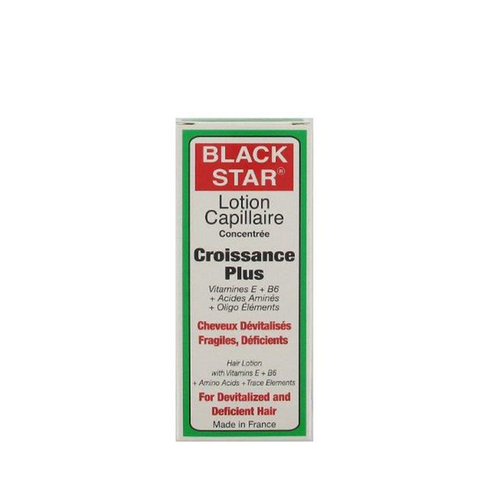 BLACKSTAR Lotion for hair growth. Black Star Croissance Plus hair lotion box for fragile devitalized hair