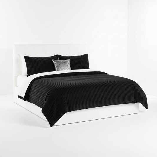 Black Velvet 4pc Duvet Set 5x6