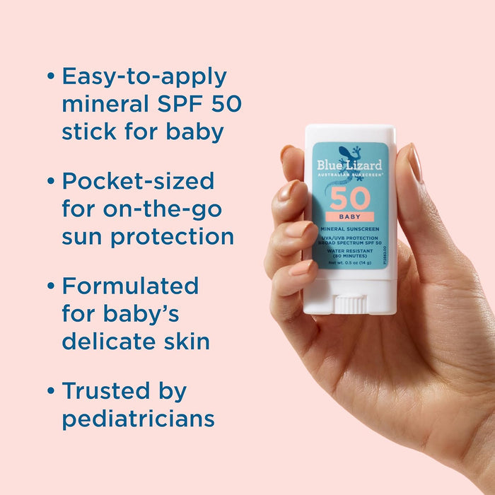 Blue Lizard Baby Mineral Sunscreen Stick SPF 50 (0.5oz)