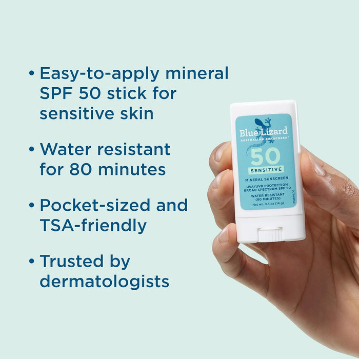 Blue Lizard Sensitive Mineral Sunscreen Stick SPF 50 (0.5oz)