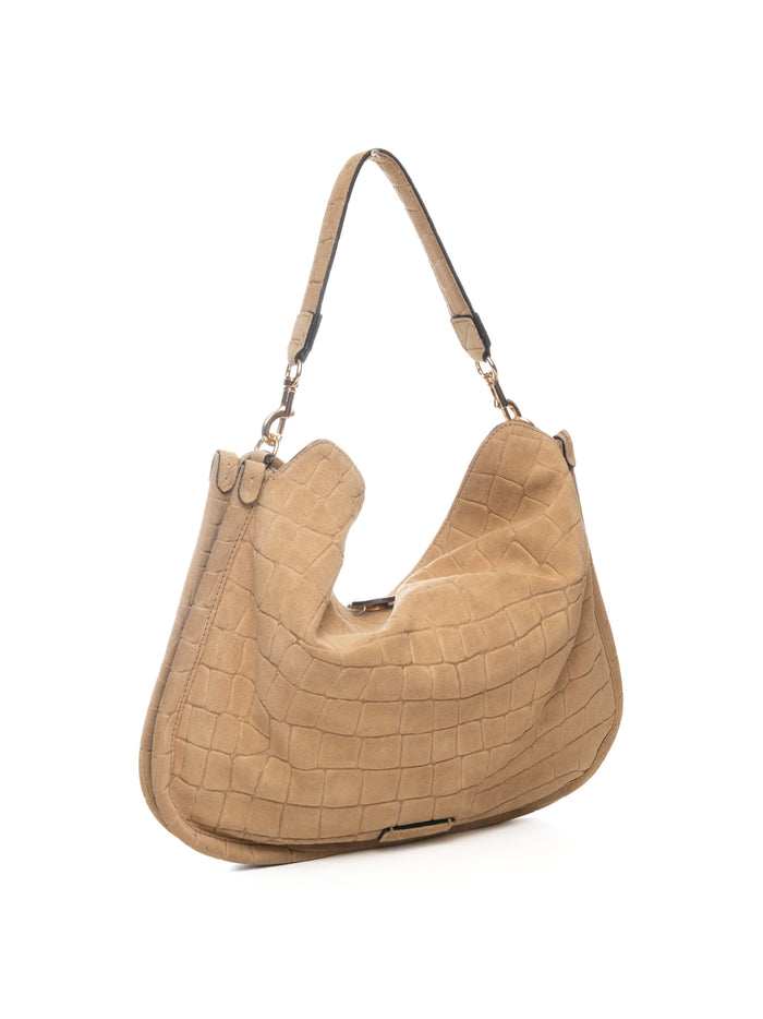 DI LORENZO borsa a spalla lucrezia beige LUCREZIA CAMOSCIO/COCCO-DESERTO