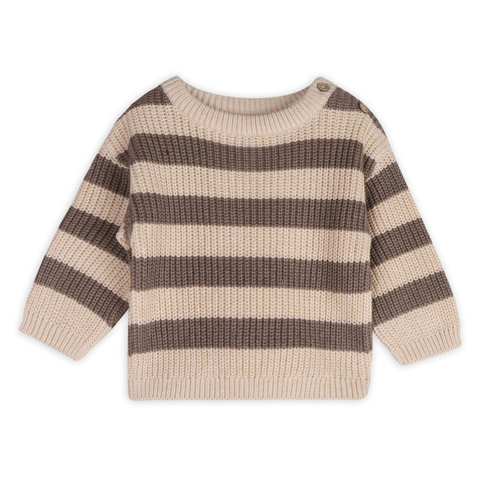 Casey Stripe Chunky Sweater Knit Baby Pullover (Organic Cotton)
