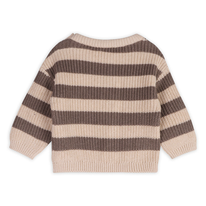 Casey Stripe Chunky Sweater Knit Baby Pullover (Organic Cotton)