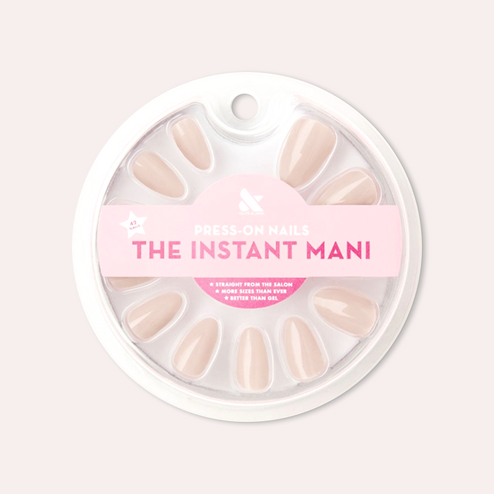 CDJ - Press-On | Medium | Almond neutral creamy false nails in rounded almond shape for easy at-home mani.