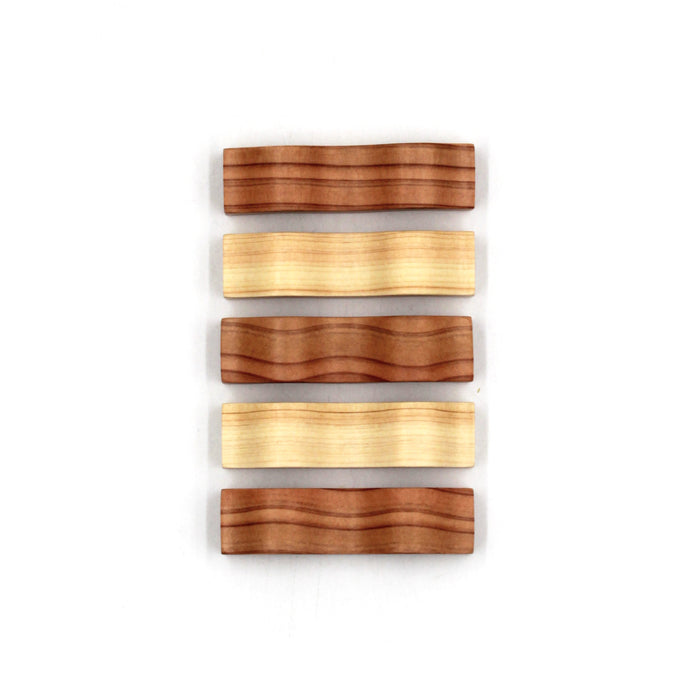 Cedar and Hinoki Cypress Wave Chopstick Rest Set (5-piece)