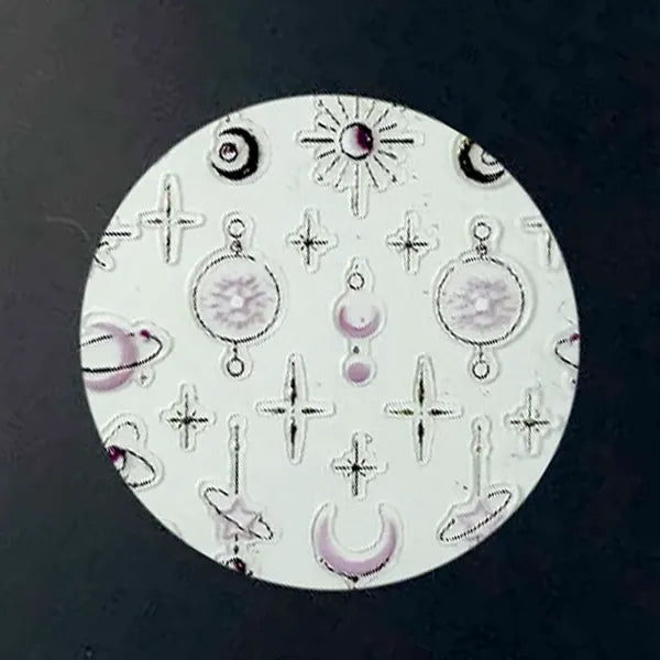 Celestial nail art decals, product shot