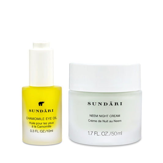 Chamomile Eye Oil + Neem Night Cream - SUNDÃRI