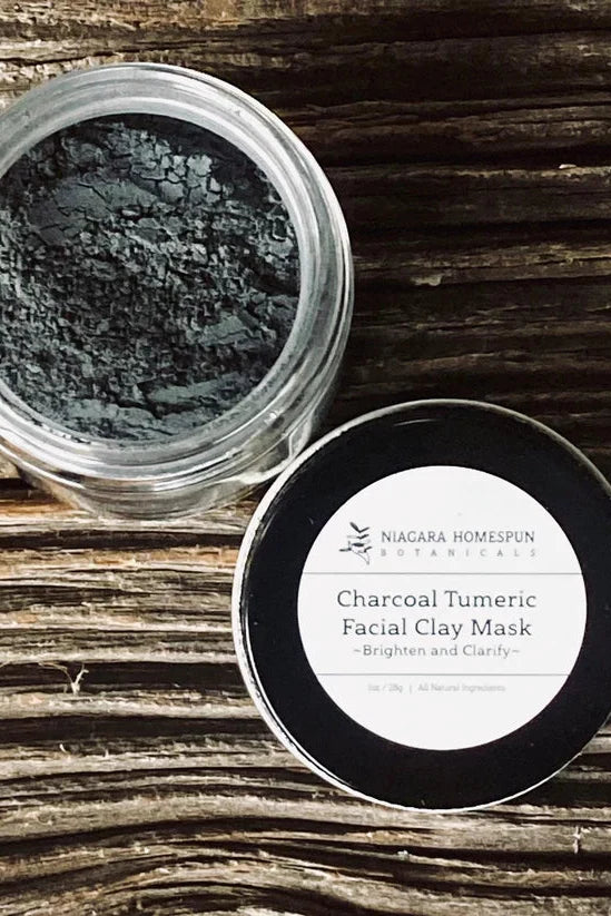 Charcoal & Turmeric Facial Mask with brush