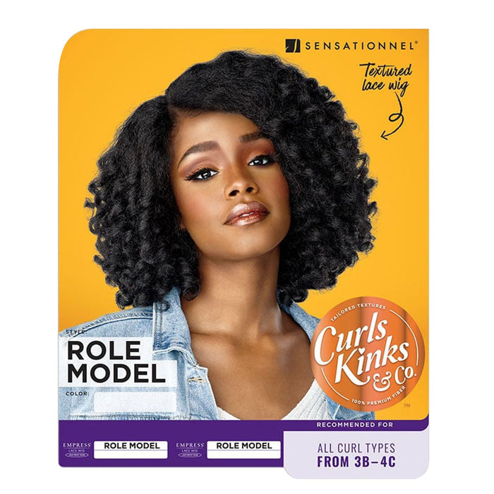SENSATIONNEL curly half wig for natural hair textured lace short black curls Role Model