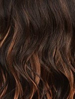 SENSATIONNEL curly half wig for natural hair in dark brown with chestnut highlights and natural waves