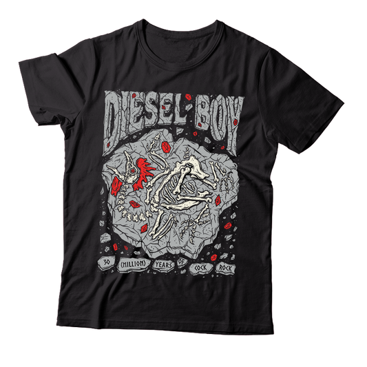 DIESEL BOY - "30 (Million) Years Of Cock Rock" (Black) (T-Shirt)
