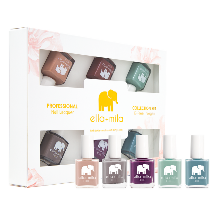 Elite Collection Set C 6-pack nail polish set in its gift box – ella+mila