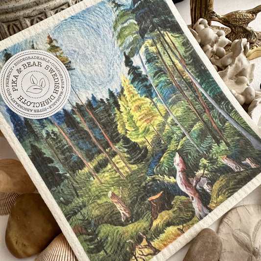 "Emily" Forest Swedish Dishcloth