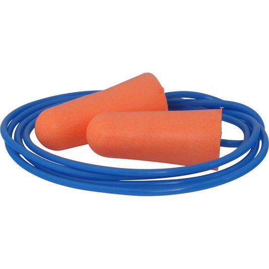 EP301C - Soft Foam PU Corded Earplugs 38 SNR (Box of 200)