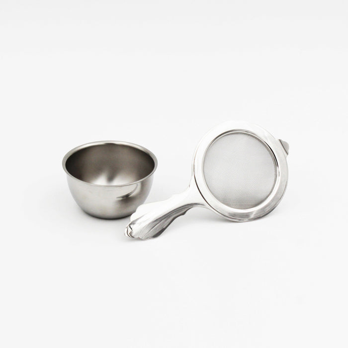 Fine Mesh Stainless Steel Matcha Strainer with a Resting Bowl