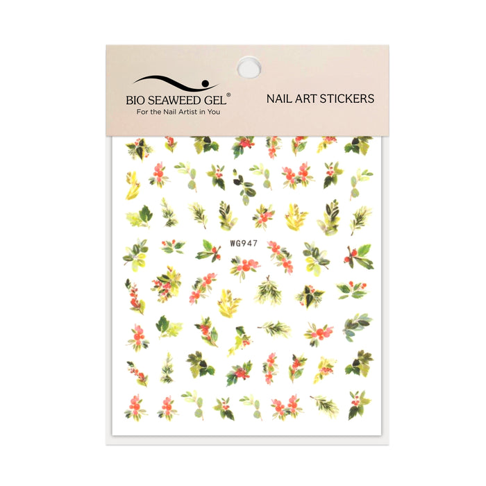 Floral Nail Art Stickers - Bio Seaweed Gel USA