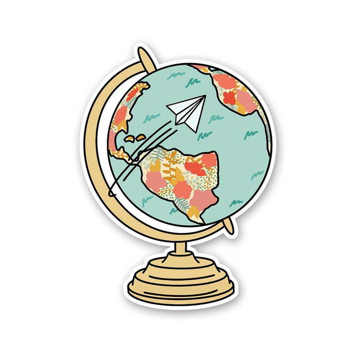 Floral World Map Sticker - Stickers | STICK IT UP