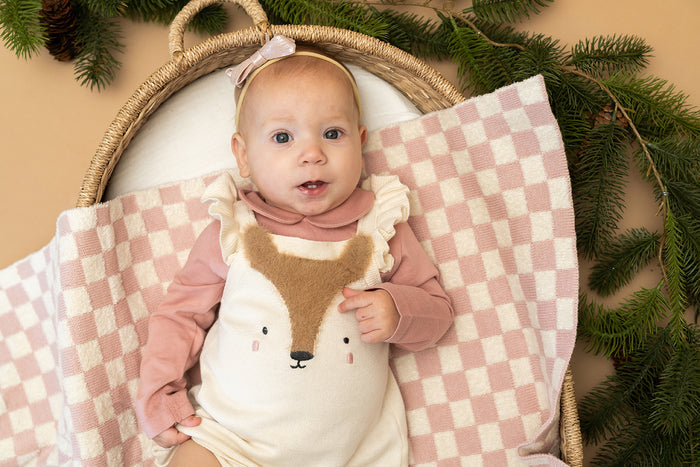 Fox Jacquard Knit Baby Tunic Dress Set (Organic Cotton)