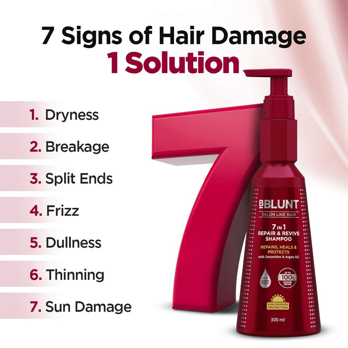Freebie - 7 in 1 Repair & Revive Shampoo for Upto 100% Damage Repair - 300ml