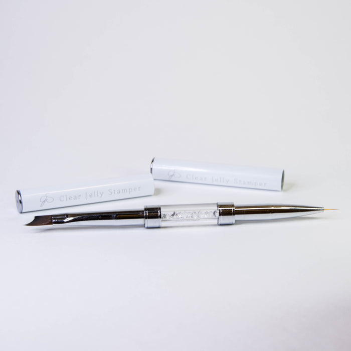 French Manicure Brush (Double-Ended) | Clear Jelly Stamper