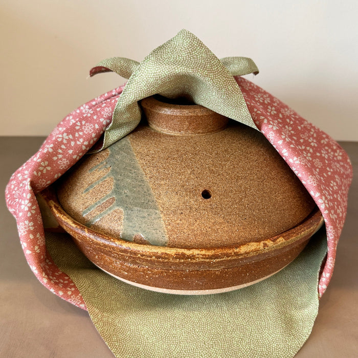 Furoshiki Amunzen Reversible 70 (Light-Green Sharkskin / Pink Sakura)