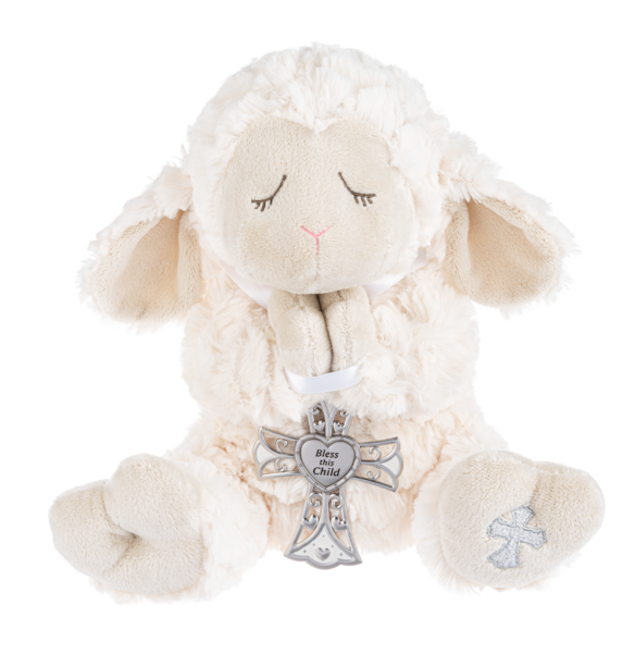 Ganz 13" Serenity Lamb w/ Crib Cross