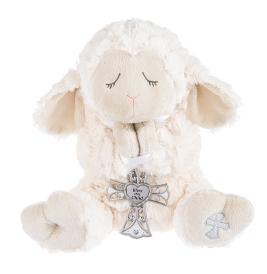 Ganz 13" Serenity Lamb w/ Crib Cross