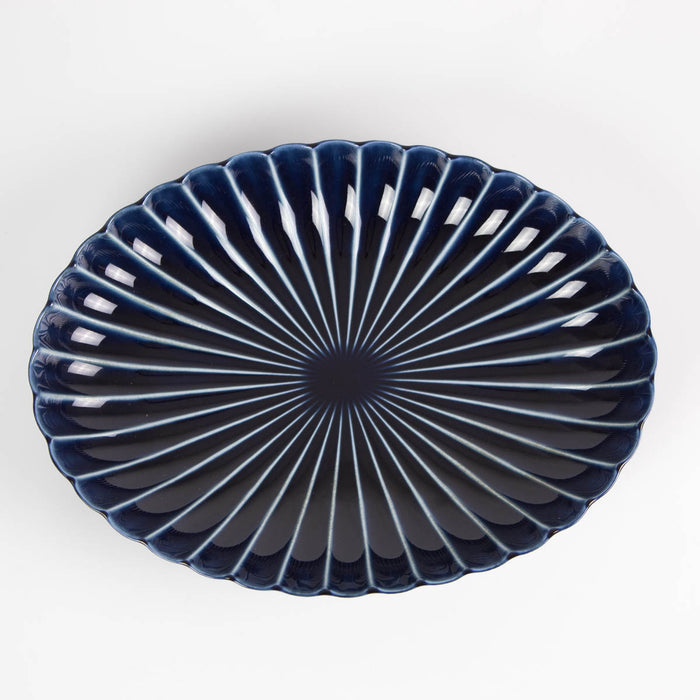 Giyaman Aizome Blue Oval Plate