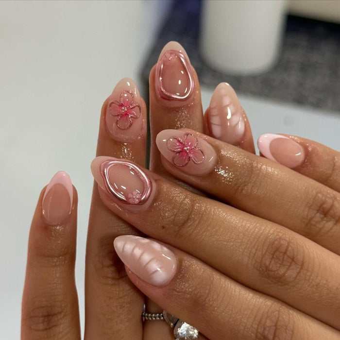 Glass Blossom | Short Almond | EASY PRESS™