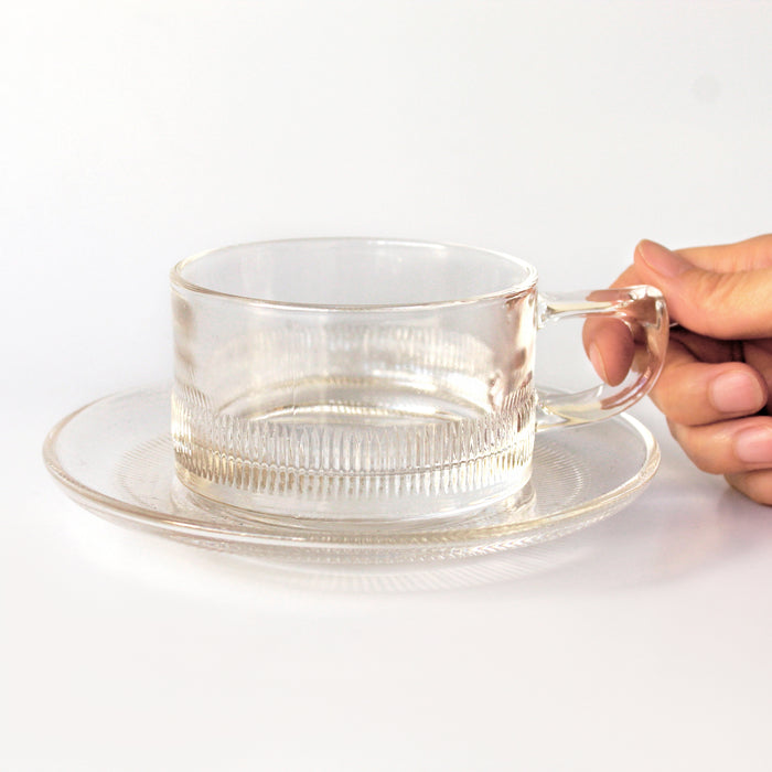 Glass Coffee Cup and Saucer