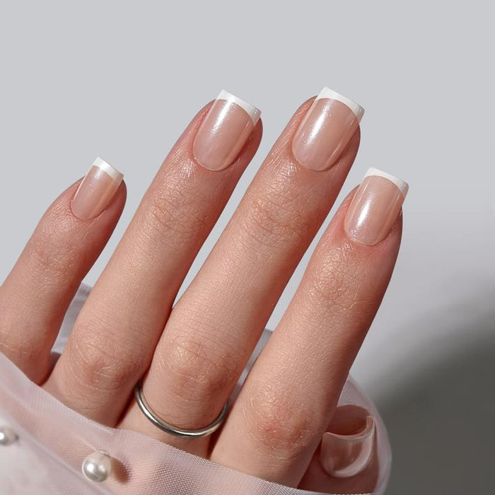 Glazed French Tip | Short Square | SALON PRESS™