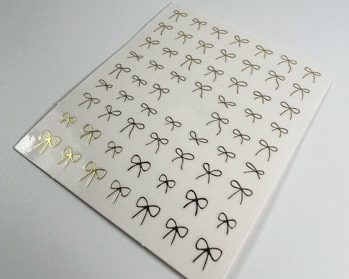 Gold Bows Nail Art Decals