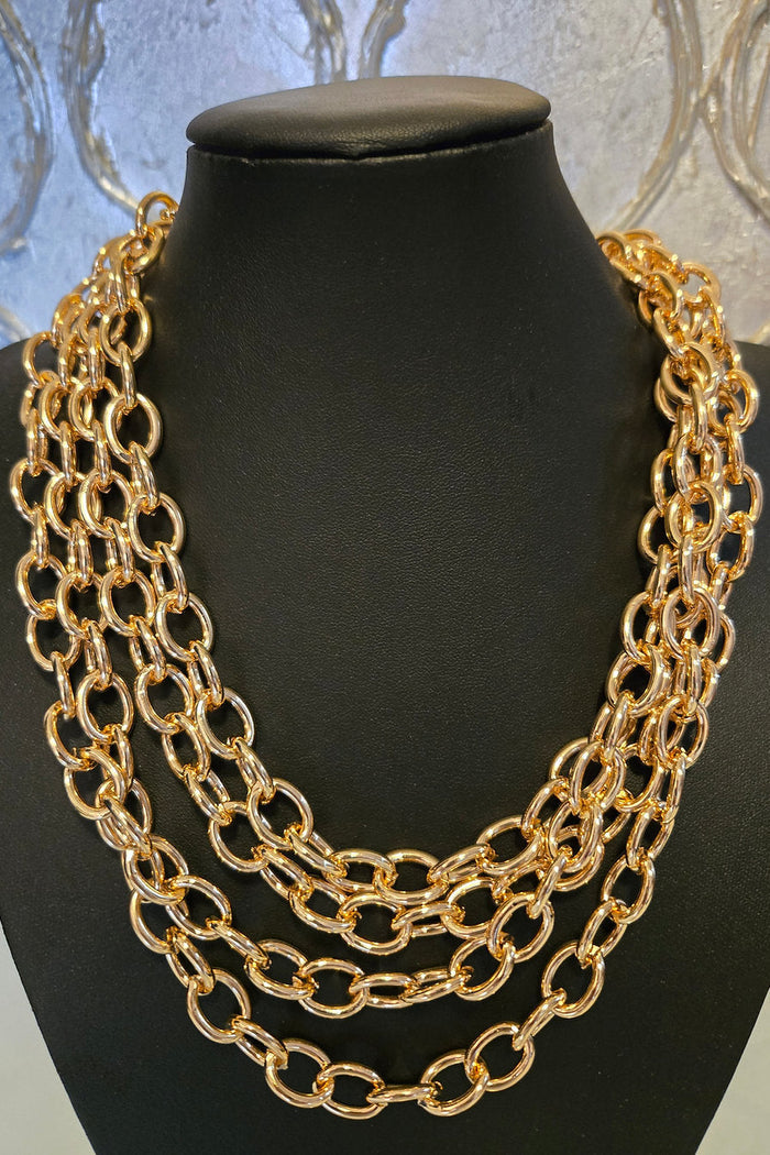 Gold Link Stacked Necklace