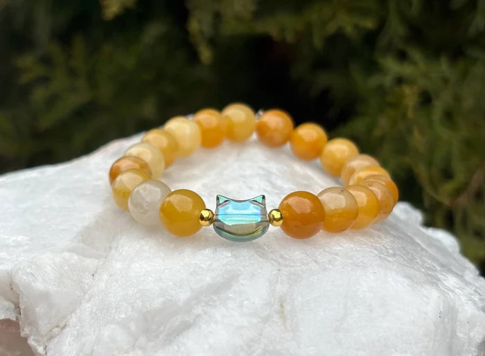 Golden Guardian Cat Bracelet