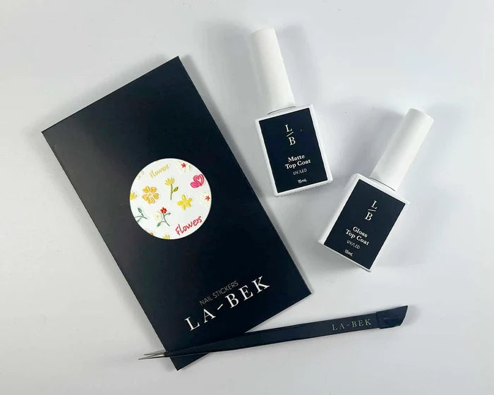 Golden Wildflowers nail decals styled on a manicure