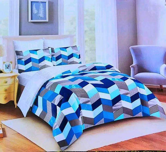 Grey Plaid Sketch 4pc Duvet Set – 5x6