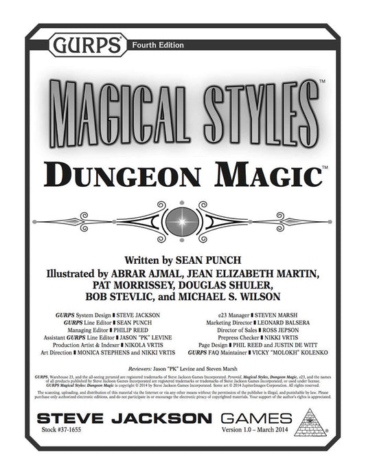 GURPS Magical Styles: Dungeon Magic