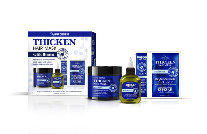 Hair Chemist Thicken Hair Mask with Biotin 3-PC Hair Care Box Set