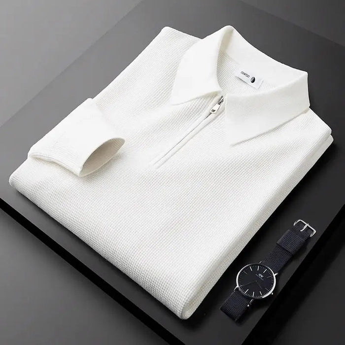 Hampton -  Waffle Half-Zip Polo