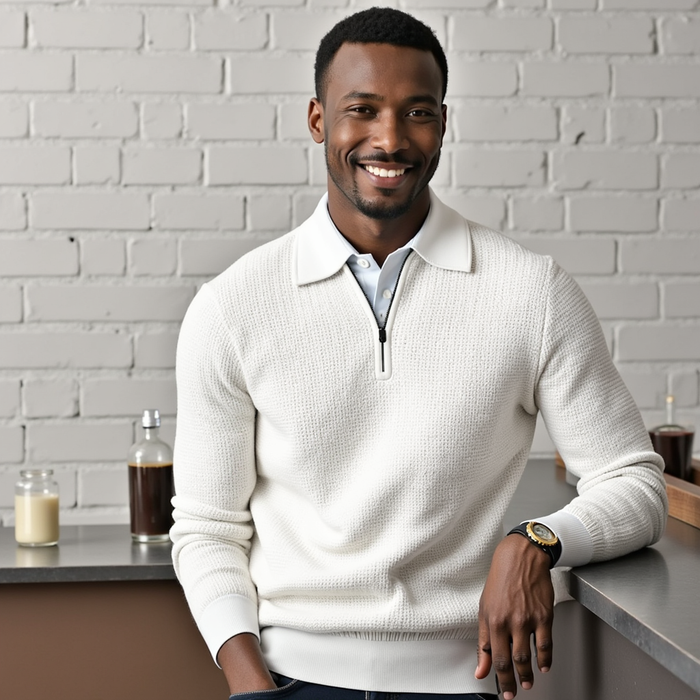 Hampton -  Waffle Half-Zip Polo