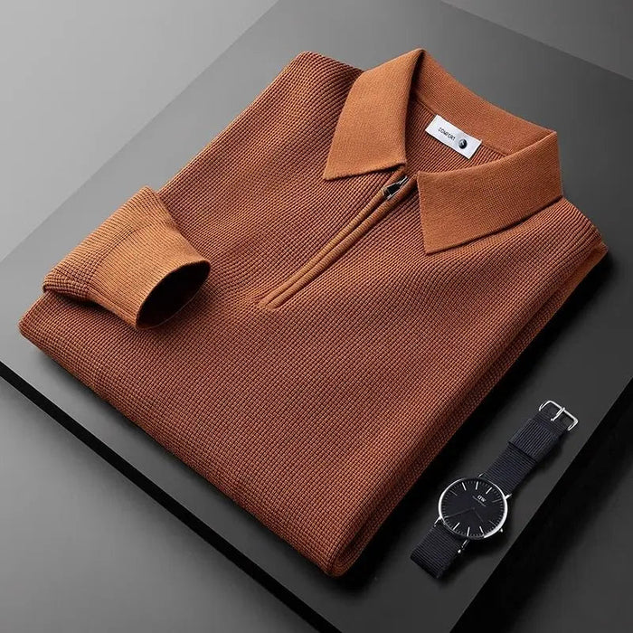 Hampton -  Waffle Half-Zip Polo