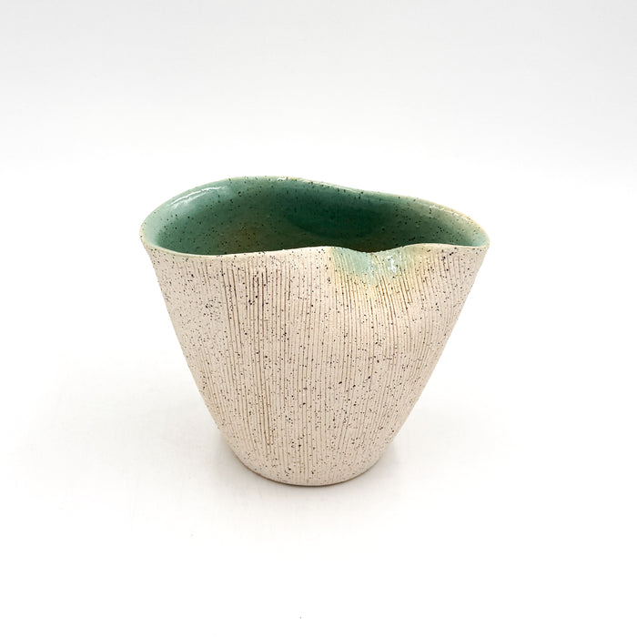 Hechimon Shiro Asagi Warped Pot Vase